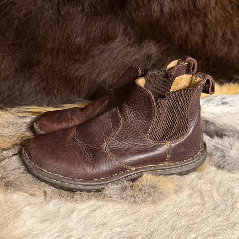 Brown Leather Ankle Boots 8 (900A)